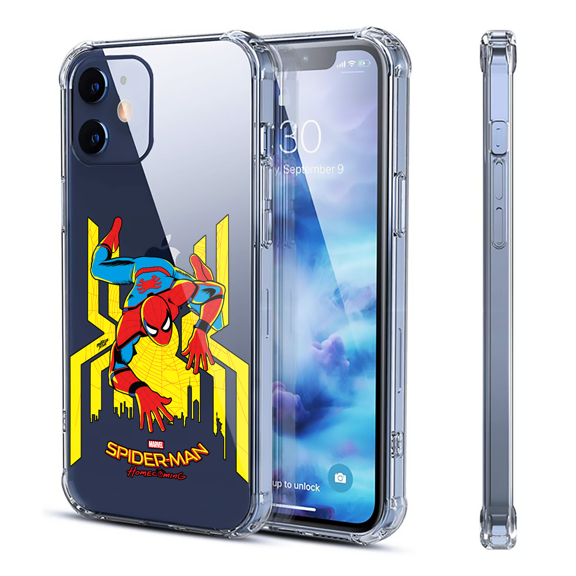 （画像用） Spider Man スパイダーマン 【iPhone 12シリーズ対応】透明スマホケース（クリアソフトケース）